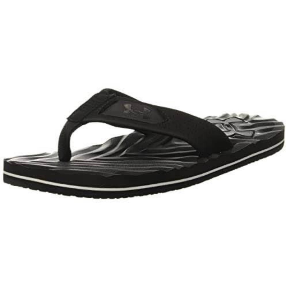 BRAND NEW men under armour marathon key IV black slides / slippers size US 7